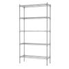 Auslar 5-Shelf Storage Shelves Heavy Duty 5 Tiers Standing Large Shelving Units Adjustable Metal Organizer Wire Rack, 14" x 36" x 72", Chrome view 1