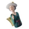 1pc Girl with Basket Ornament Resin Craft Decor Back Basket Girl Adornment Desktop Storage Decoration Resin Craft Back Ornament Lovely view 1