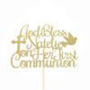 Atelier Elegance ANY NAME God Bless Cake Topper, First Communion Cake Topper, Dove, Cross view 2
