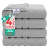 American Soft Linen Luxury 4 Piece Bath Towel Set, 600 GSM 100% Cotton Turkish Bath Towels for Bathroom, 27x54 in Large Bathroom Shower Towels, Light Grey view 1