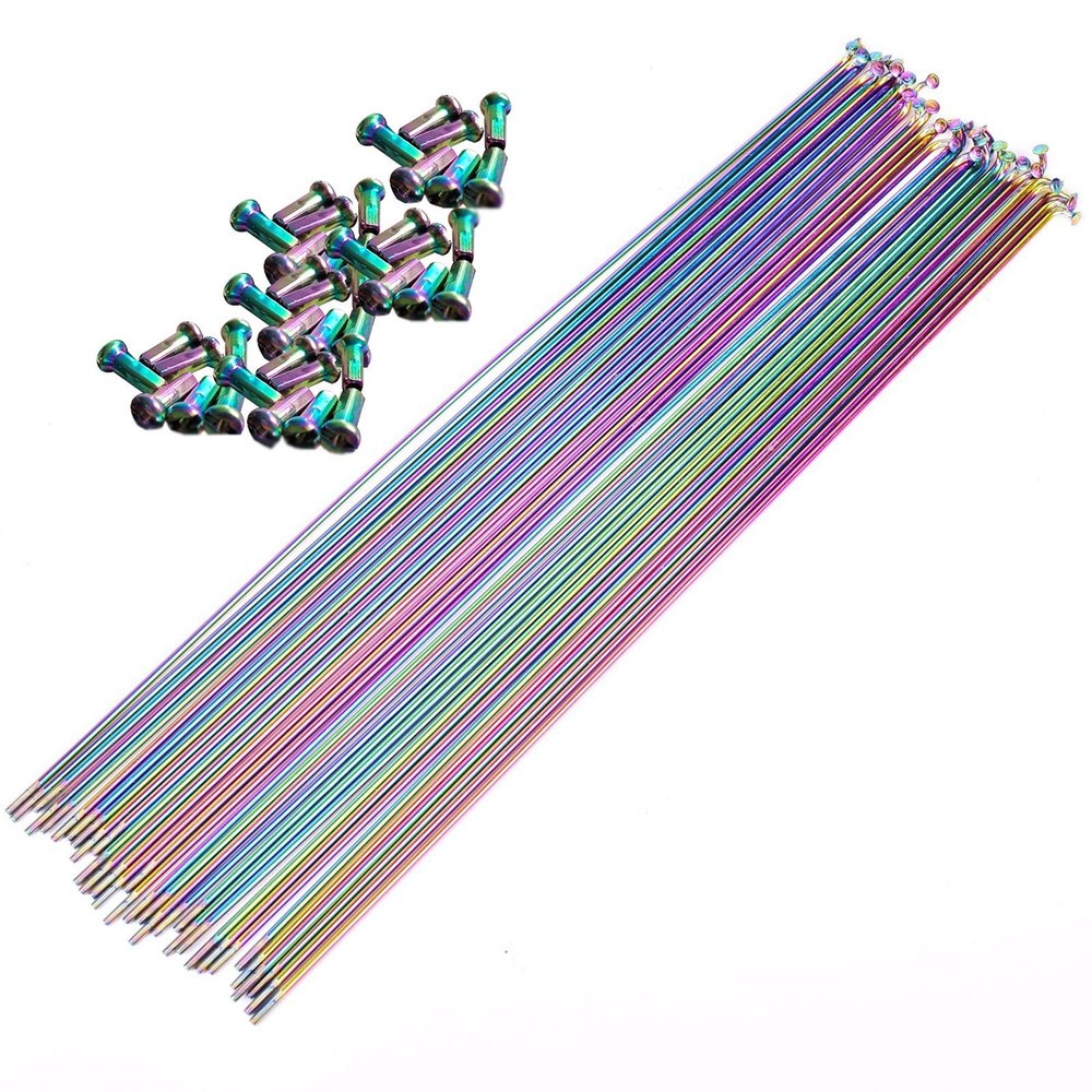 TYXTYX Bicycle Spokes 36pcs 14G 2mm Steel 257/259/261/263/271/273/291/293mm Colorful (Size : 263mm)
