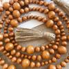 Anntool Wood Bead Garland 7.4 Feet, Rustic Brown Wooden Beaded Garland for Holiday Decor, Farmhouse Wall Hanging Ornament for Home Decor, Prayer Beads Gift view 3