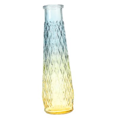 1pc Glass Vase Decorative Flower Bottle Geometric Sculpture Design for Home Garden Dec