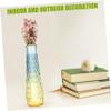 1pc Glass Vase Decorative Flower Bottle Geometric Sculpture Design for Home Garden Dec view 3