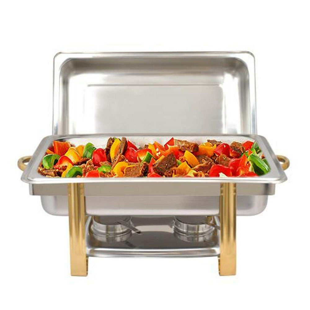 9L 8QT Stainless Steel Chafing Dish Set, Upthehill Rectangular Buffet Trays Chafer with Warmer and Lid or Buffet/Weddings/Parties/Banquets/Catering Events