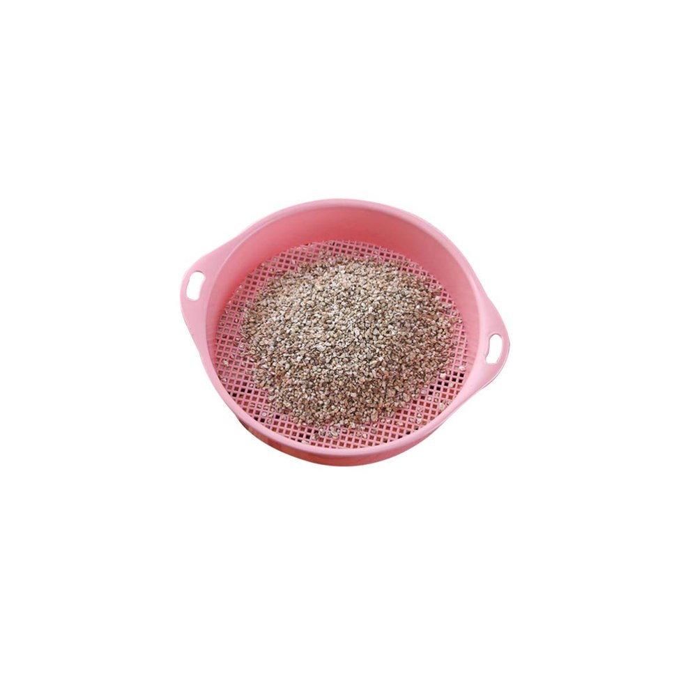 DOITOOL 4pcs Garden Sieve Riddle with Handle Plastic Soil Sifter for Rocks and Gravel Lightweight Gardening Tool Pink for Balcony and Gardens