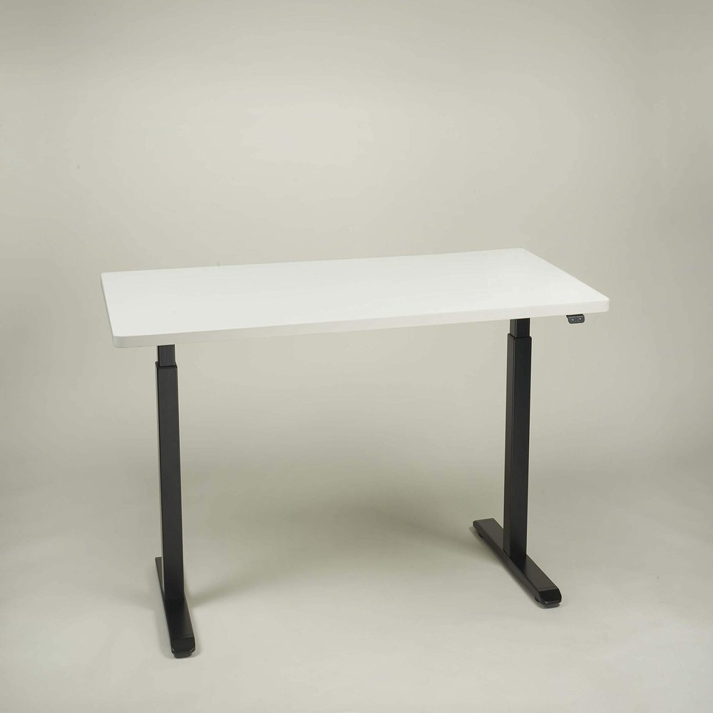 Albert Office KEEN 2 Electric Height-Adjustable Computer Desk (Black/White, 55 x 28 x 1)