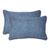 Pillow Perfect Tory Solid Indoor/Outdoor Lumbar Pillow Plush Fill, Weather and Fade Resistant, Lumbar - 11.5" x 18.5",, Blue, 2 Count view 1