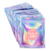Prestee 100 Pack Mylar Bags 4x6 - Resealable Holographic Bags with Window - Smell Proof Mylar Bag for Food Storage, Candy Bag, Packaging Bags for Small Business, Snacks, Coffee, Herbs, and More view 1