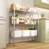 Auslar 3-Shelf Storage Wire Shelves Heavy Duty 3 Tiers Standing Shelving Units Adjustable Metal Organizer Wire Rack, Chrome view 2