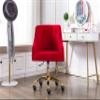 ZOBIDO Comfy Home Office Task Chair with Wheels, Cute Modern Upholstered Velvet Seashell Back Adjustable Swivel Vanity Desk Chair, for Women, for Kids, for Girls, Living Room, Bedroom, (Red) view 2