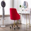 ZOBIDO Comfy Home Office Task Chair with Wheels, Cute Modern Upholstered Velvet Seashell Back Adjustable Swivel Vanity Desk Chair, for Women, for Kids, for Girls, Living Room, Bedroom, (Red) view 4