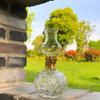 DJRH Lamp Oil Smokeless Odorless Indoor Clear Glass Lampshade Adjustable Switch Kerosene Lamp Lantern with Wick-Transparent 13.78 inch/35cm,Oil Lamp for Indoor Use view 3