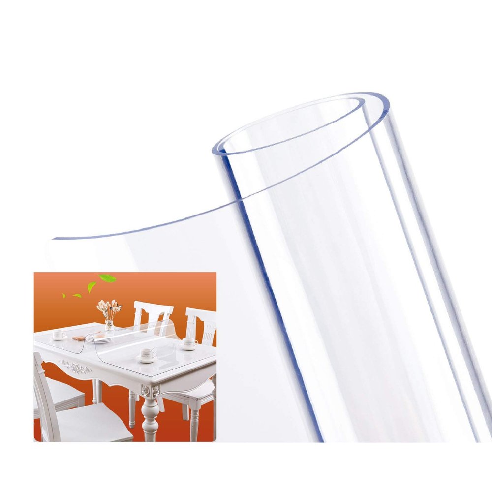 ZHANGQINGXIU Transparent Tablecloth PVC Soft Glass Waterproof Anti-Greasy High Temperature Resistance Table Protector Plastic Crystal Plate (Color : Clear, Size : 70x140cm)