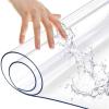 ZHANGQINGXIU Transparent Tablecloth PVC Soft Glass Waterproof Anti-Greasy High Temperature Resistance Table Protector Plastic Crystal Plate (Color : Clear, Size : 70x140cm) view 2