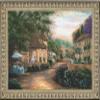 Plentitude de Charme et de Reve - Lush European Villa Cobblestone Street Scene - Betsy Brown - Cotton Woven Tapestry Wall Art Hanging - USA (75x53) view 1