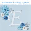 3D Blue Roses Artificial Flowers, Large Paper Flowers Decorations for Wall with Butterfly Stickers, Fake Flower Wall Decor for Baby Boy Nursery Room, Wedding Centerpiece, Party Backdrop view 3