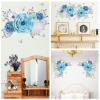3D Blue Roses Artificial Flowers, Large Paper Flowers Decorations for Wall with Butterfly Stickers, Fake Flower Wall Decor for Baby Boy Nursery Room, Wedding Centerpiece, Party Backdrop view 4