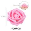 IPOPU 100 Pcs Artificial Rose Flower Heads Real Looking Baby Pink Fake Roses Flowers Foam Blush Roses for DIY Wedding Centerpieces Party Baby Shower Banquet Home Decorations (Pink, Stemless) view 3