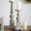 20" Gray and White Traditional Tall Candle Holder view 3