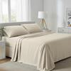 Carressa Linen California King Egyptian Cotton Sheets - 800 High Thread Count Egyptian Cotton Cal King Sheets (4 PC, Ivory Cream), Soft, Cooling, 16" Deep Pocket Sateen Weave Luxury Hotel Bed Sheet view 1