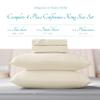 Carressa Linen California King Egyptian Cotton Sheets - 800 High Thread Count Egyptian Cotton Cal King Sheets (4 PC, Ivory Cream), Soft, Cooling, 16" Deep Pocket Sateen Weave Luxury Hotel Bed Sheet view 3