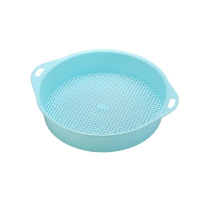 Plastic Garden Sieve for Garden Sieve Beach Sand Sifter Dirt Sifter Sowing Tools Dispenser Gold Panning Equipment (Blue)
