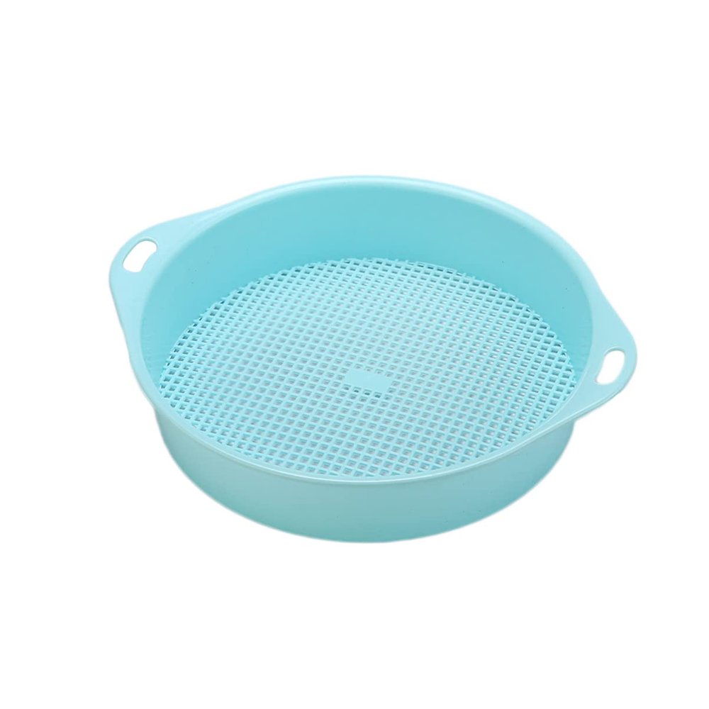 Plastic Garden Sieve for Garden Sieve Beach Sand Sifter Dirt Sifter Sowing Tools Dispenser Gold Panning Equipment (Blue)
