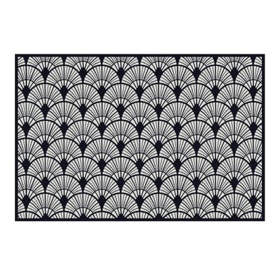 Carolina Creekhouse Vinyl Rug | Eliza 042092CI | Vinyl Floor Mat | Decorative, Vintage, Waterproof, Eco-Friendly, Non-Slip | Black, 3'x5'