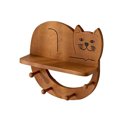 FUFU Solid Wood Hanger Wall Multifunctional Storage Shelf Nordic Environmental Protection Children's Room Wall Partition