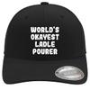 World's Okayest Ladle Pourer - Soft Flexfit Baseball Hat Cap, Black, Large/X-Large view 1