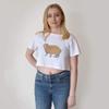 Azeeda Medium 'Capybara' Adult's Cotton Crop Top (CO00063943) White view 2