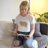 Azeeda Medium 'Capybara' Adult's Cotton Crop Top (CO00063943) White view 3