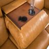 A Ainehome Recliner Sofa Bonded Leather Motion Sofa Recliner Couch 3 Seater Manual Reclining with Drop Down Table for Living Room (Ginger,Sofa) view 3