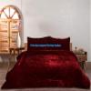 The Harry Creations 3 Pcs Set Solid Pattern Velvet Bedding Ultra Donna Crushed Luxury Boho Duvet Cover (Maroon, Full 80" x 90") view 4