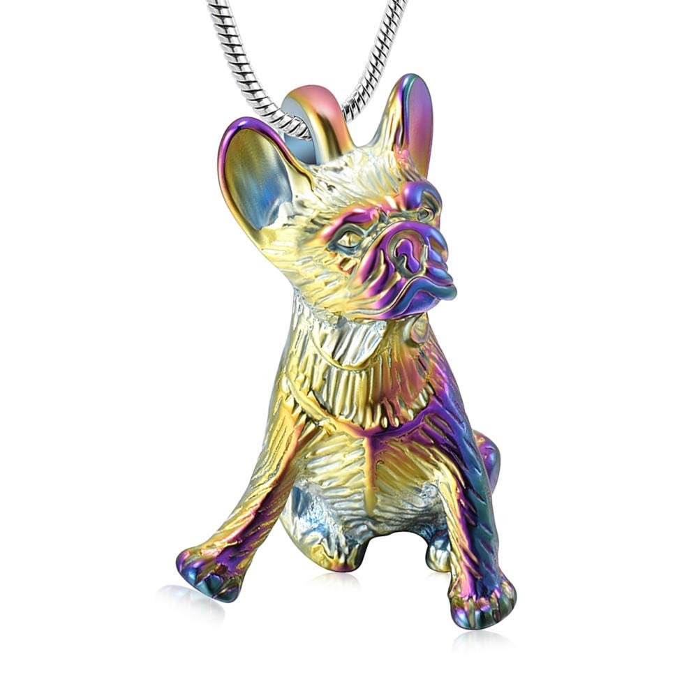 QJZM Urn NecklaceDog Urn Necklace for Ashes Pendant Keepsake Pet Jewelry for Urns Holder Dogs Cats Ashes Memorial Cremation Jewelry-Colorful_Pendant with Chain