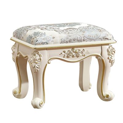Dressing Table Stool Padded Stool, Soft Vanity Stool Makeup Seat, Baroque Piano Chair with ABS Plastic Steel Legs, for Bedroom Living Room, Sitting Height 31cm/12.2inch