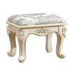 Dressing Table Stool Padded Stool, Soft Vanity Stool Makeup Seat, Baroque Piano Chair with ABS Plastic Steel Legs, for Bedroom Living Room, Sitting Height 31cm/12.2inch view 1