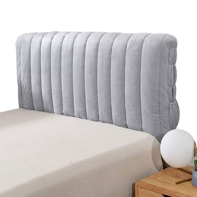 360 All Inclusive Backrest Cover Stretch Headboards Cover Slipcover for Beds Cover Protective Dustproof Bed Head Cover for Bedroom (Color : Light Gray, Size : 120 * 60cm)
