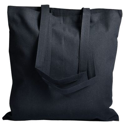 ATMOS GREEN 200 pack 15 X 16 inch with 27" handle BLACK Color 5 Oz Recycled cotton reusable grocery bags eco-friendly super strong great choice for Schools, promotions, branding. MADE in INDIA