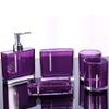 Bathroom Accessories Set, 5Pcs Acrylic Bathroom Accessory Holders Storage Cases Bath Gift Set with Emulsion Bottle, Tooth Brush Holder, Dish, 2 Gargle Cup view 2