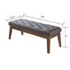 24KF Linen Upholstered Buttons Tufted Entryway Bench with Solid Wood Leg,Bed Bench Ottoman with Padded Seat,5034-Dark Gray view 2