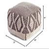 Unknown1 22" X 16" Gray Ivory Pouf Grey Off/White Bohemian Eclectic Modern Contemporary Pattern Square Cotton Polyester view 2