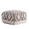 Unknown1 22" X 16" Gray Ivory Pouf Grey Off/White Bohemian Eclectic Modern Contemporary Pattern Square Cotton Polyester view 4