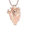 TIANZXS Anatomical Heart Cremation Jewelry for Ashes Pendant Stainless Steel Keepsake Memorial Urn Necklace for Pet/Human Rose Gold view 1