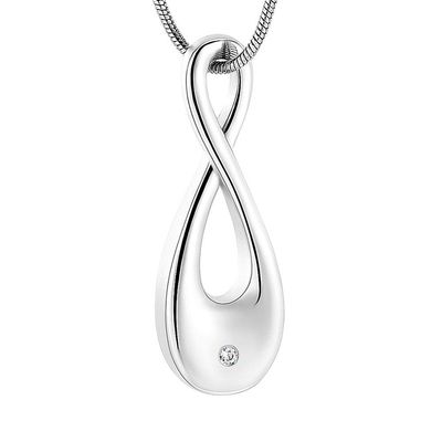QJZM Urn NecklaceInfinity Keepsakes Stainless Steel Cremation Urn Necklace JewelryWoman/Man Human Pet Blue Pendant Ashes Jewelry-Neckalce Box Funnel_