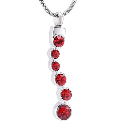 QJZM Urn NecklaceCrystal Cremation Pendant Urn Stainless Steel Necklace for Ashes Memorial Urn Keepsake Jewelry-Red_Neckalce Box Funnel