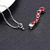 QJZM Urn NecklaceCrystal Cremation Pendant Urn Stainless Steel Necklace for Ashes Memorial Urn Keepsake Jewelry-Red_Neckalce Box Funnel view 4