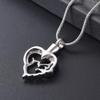 QJZM Urn NecklacePeace Dove with Heart Stainless Steel Cremation Memorial Pendant Ashes Urn Keepsake Necklace Jewelry-Silver_Neckalce Box Funnel view 3