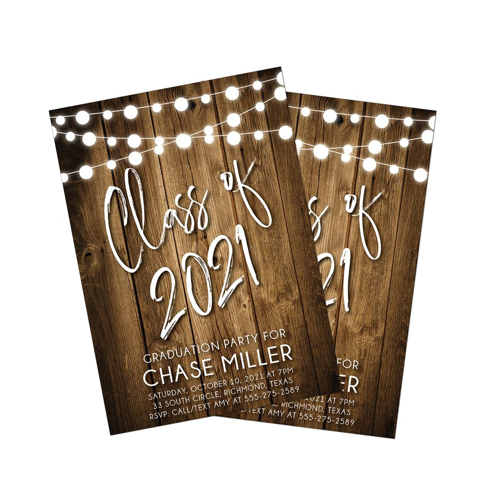 Graduation Party Invitation | Class of 2021 Graduation Party | Rustic | Wood | College | High School | Grad Party